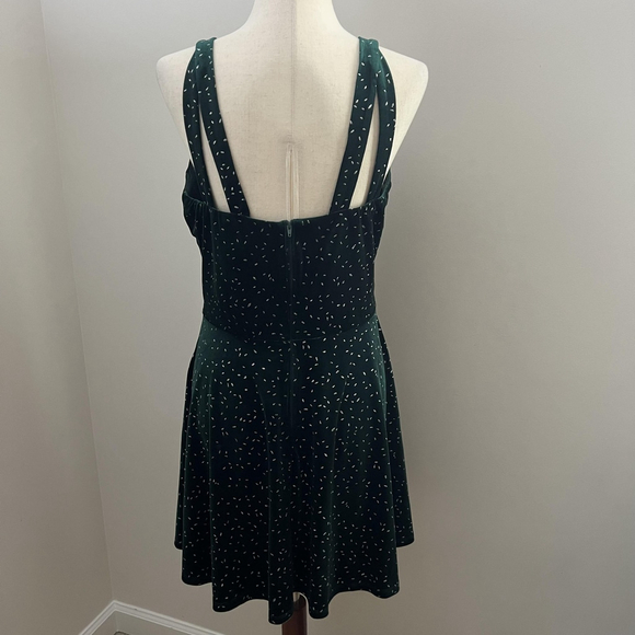 Xtraordinary Dress Juniors 15 Emerald Green Velvet Whimsigoth Fairycore Vamp - Picture 2 of 12